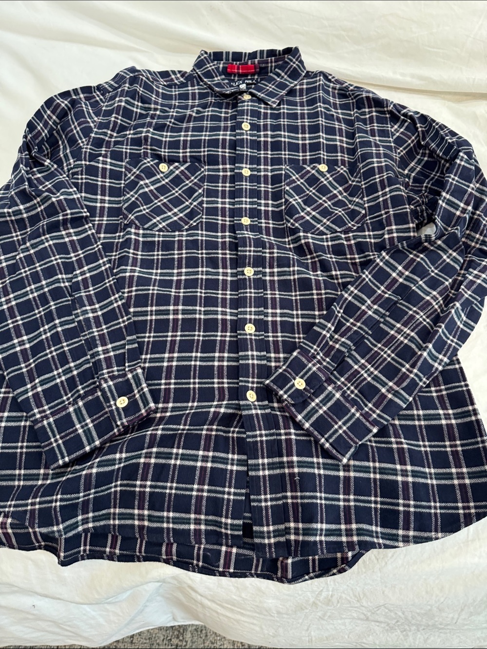 Alex Mill Navy Plaid Button-Down Flannel Shirt